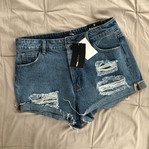 New Womens distressed denim shorts